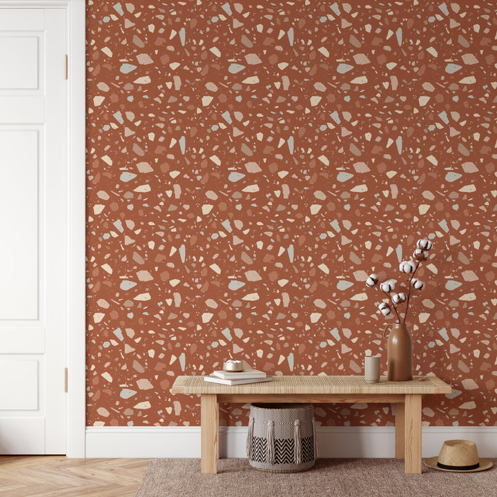 Terracotta Terrazzo Wallpaper