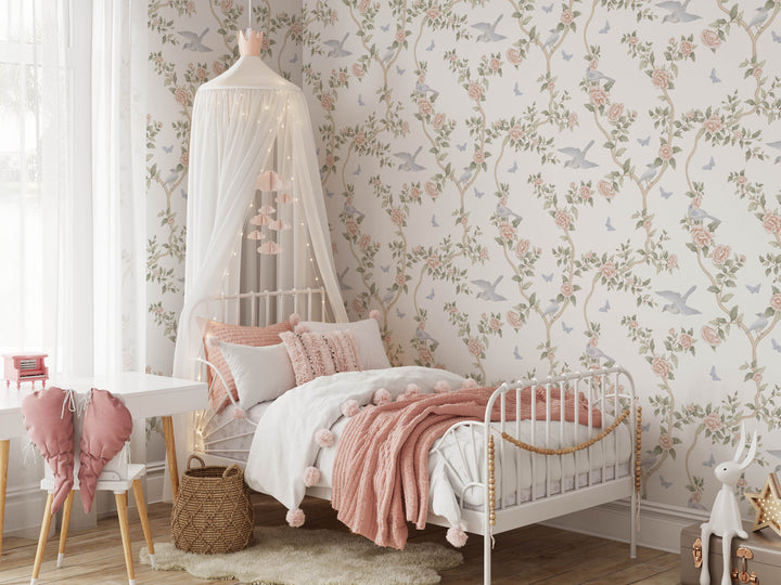 Le Tariche Chinoiserie Mural in Pastels and White - Studio Exclusive