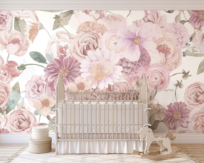 Light and Airy Wildflower Mural