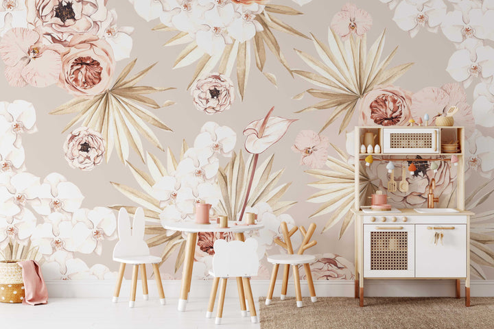 Romantic Boho Baby Mural