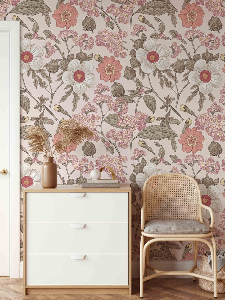 Mural Edén floral vintage