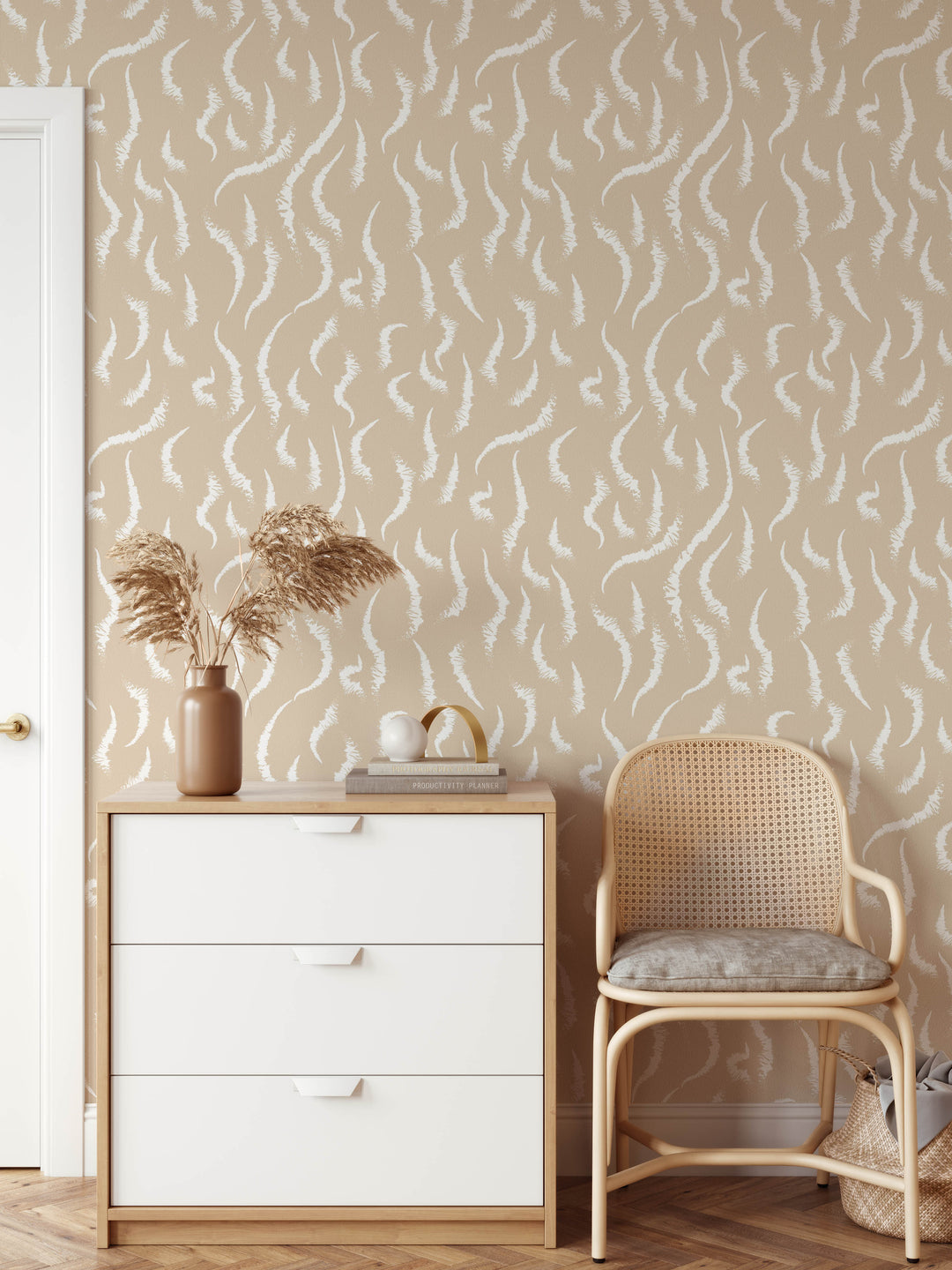 Tiger Stripes in Neutral Wallpaper