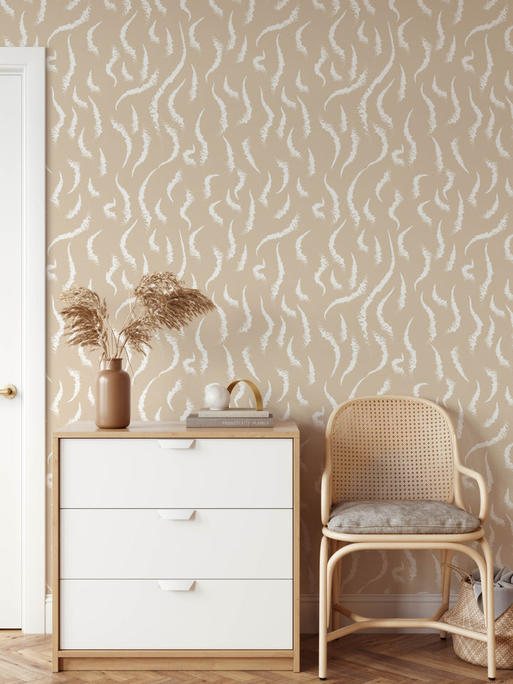 Tiger Stripes in Neutral Wallpaper