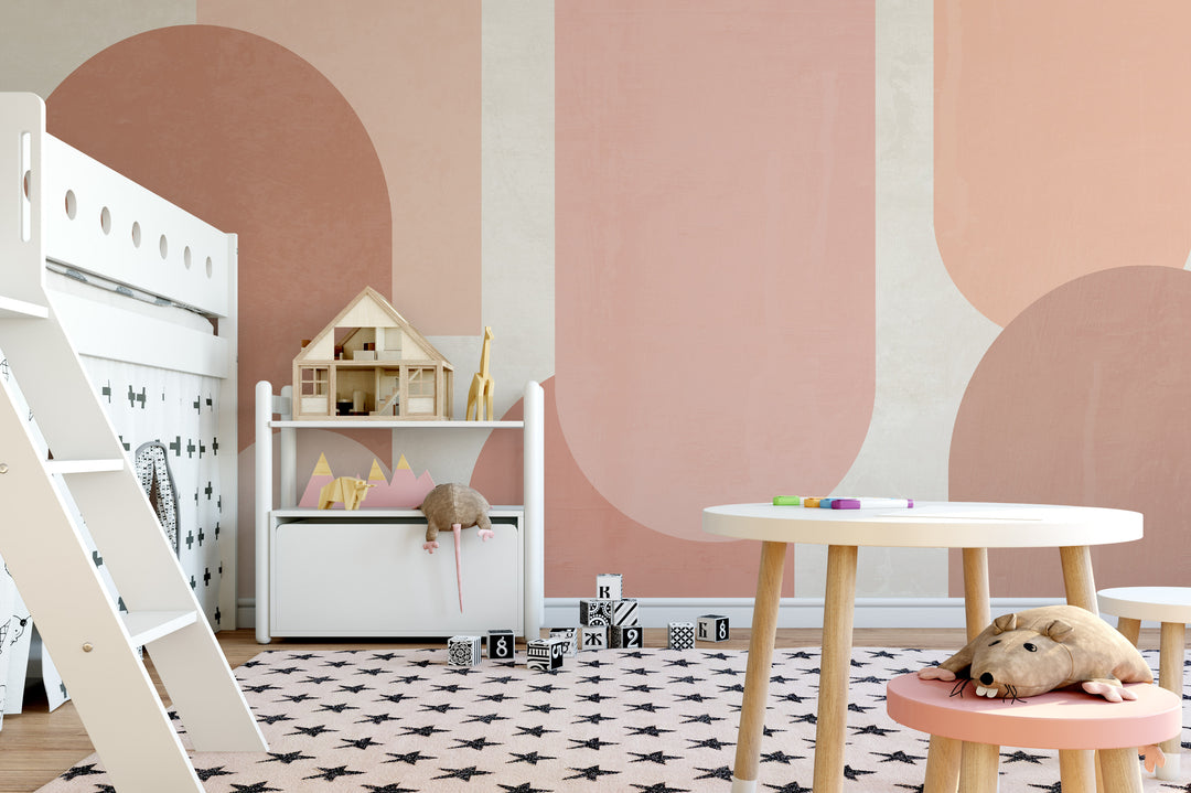 Minimal Pink Arches Mural