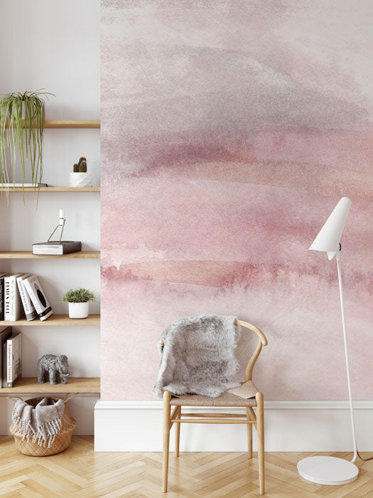 Watercolor Strokes in Blush