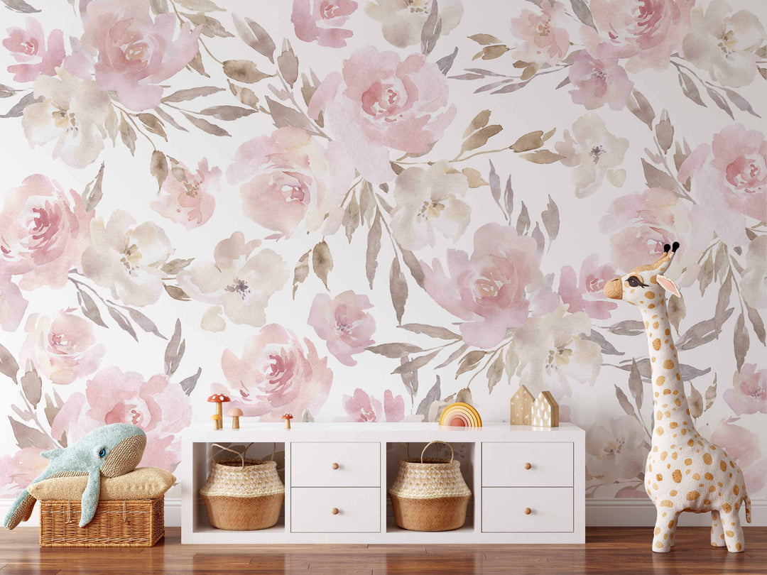 Airy and Light Watercolor Wallpaper Mural