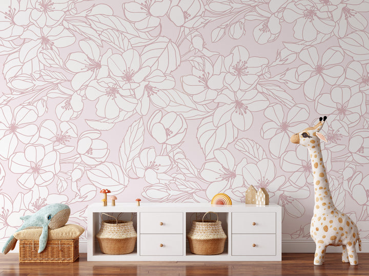 Blush Garden Mural Wallpaper