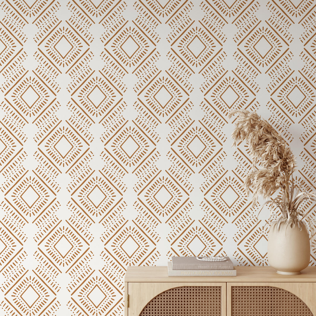 Terracotta Ethnic Wallpaper