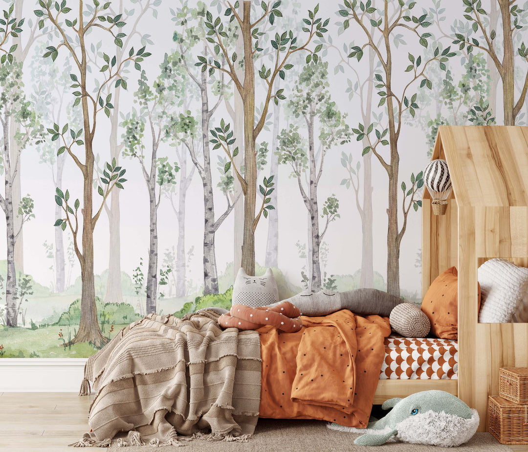 Woodland Forest Trees Mural