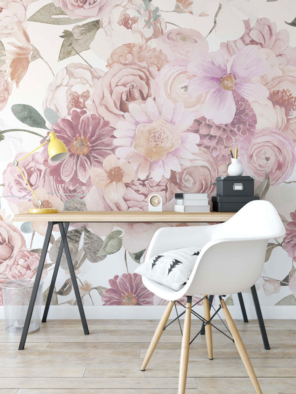 Light and Airy Wildflower Mural