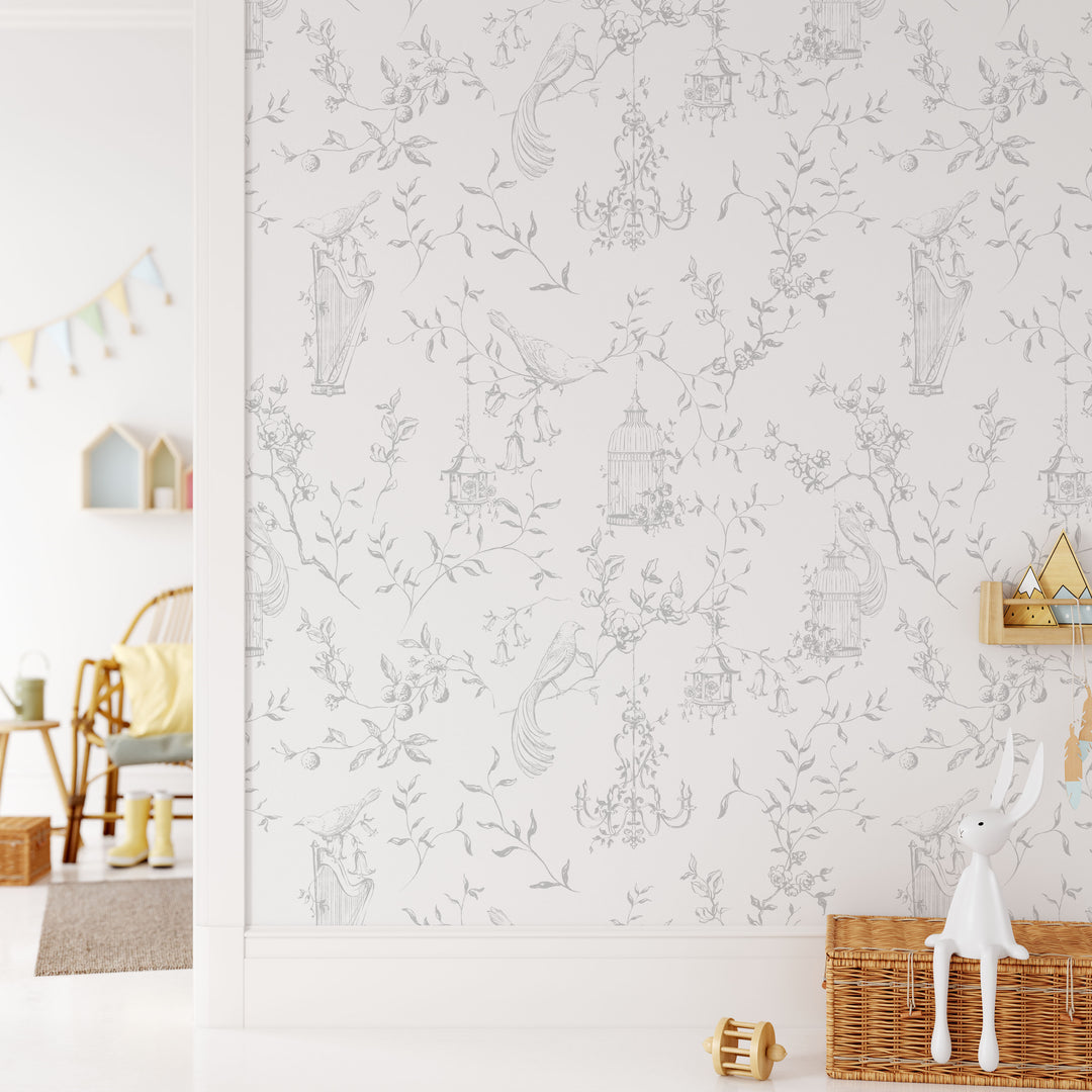 Romantic French Toile Wallpaper