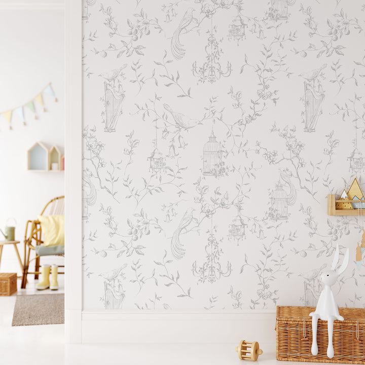 Romantic French Toile Wallpaper