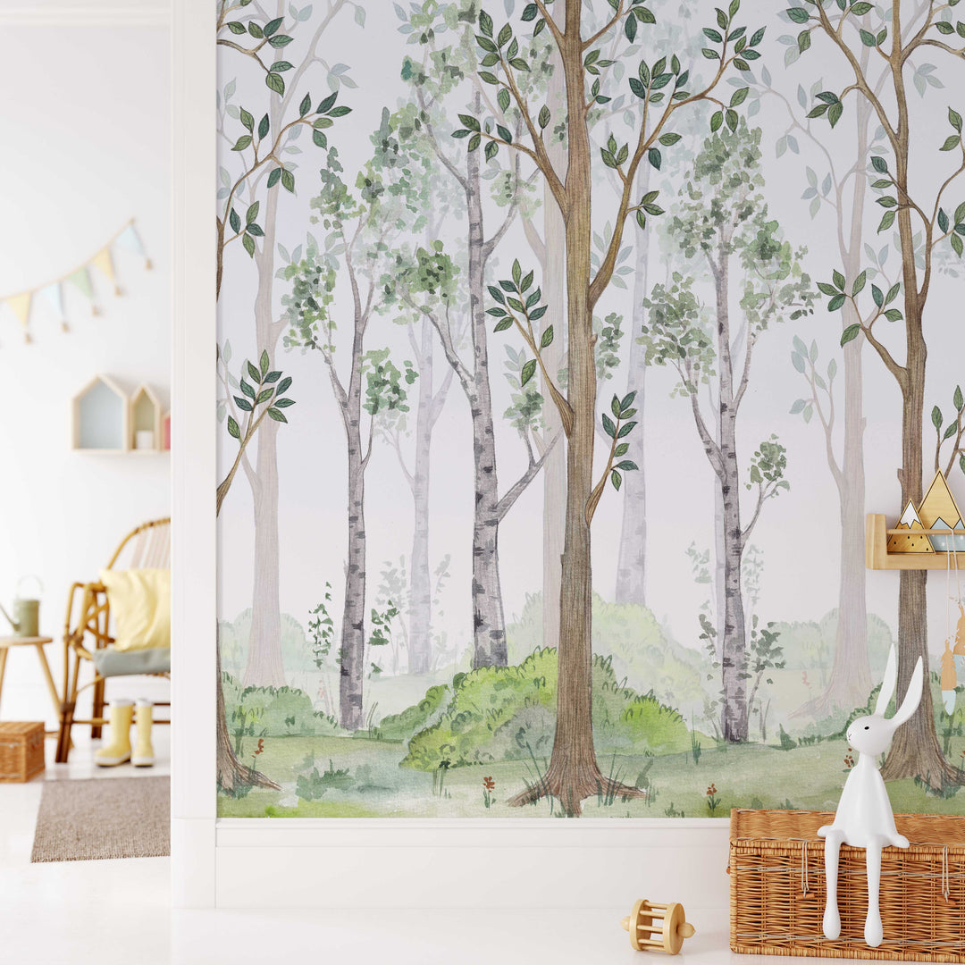 Woodland Forest Trees Mural