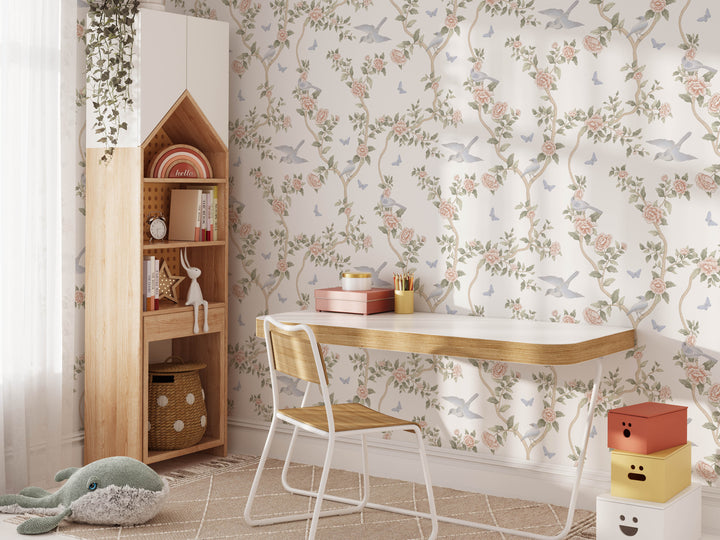 Le Tariche Chinoiserie Mural in Pastels and White - Studio Exclusive