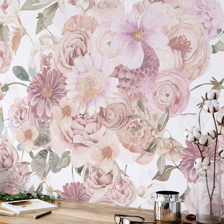 Light and Airy Wildflower Mural