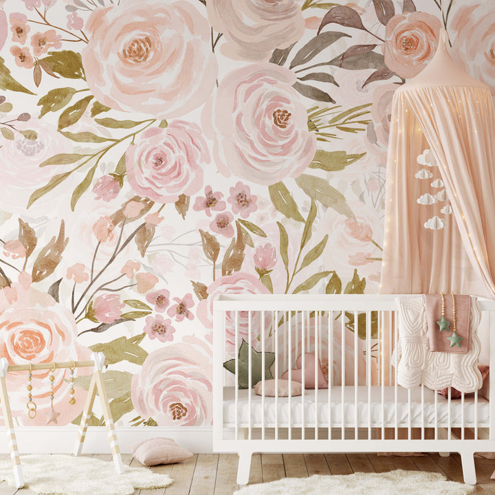 Soft Pastel Flowers Mural