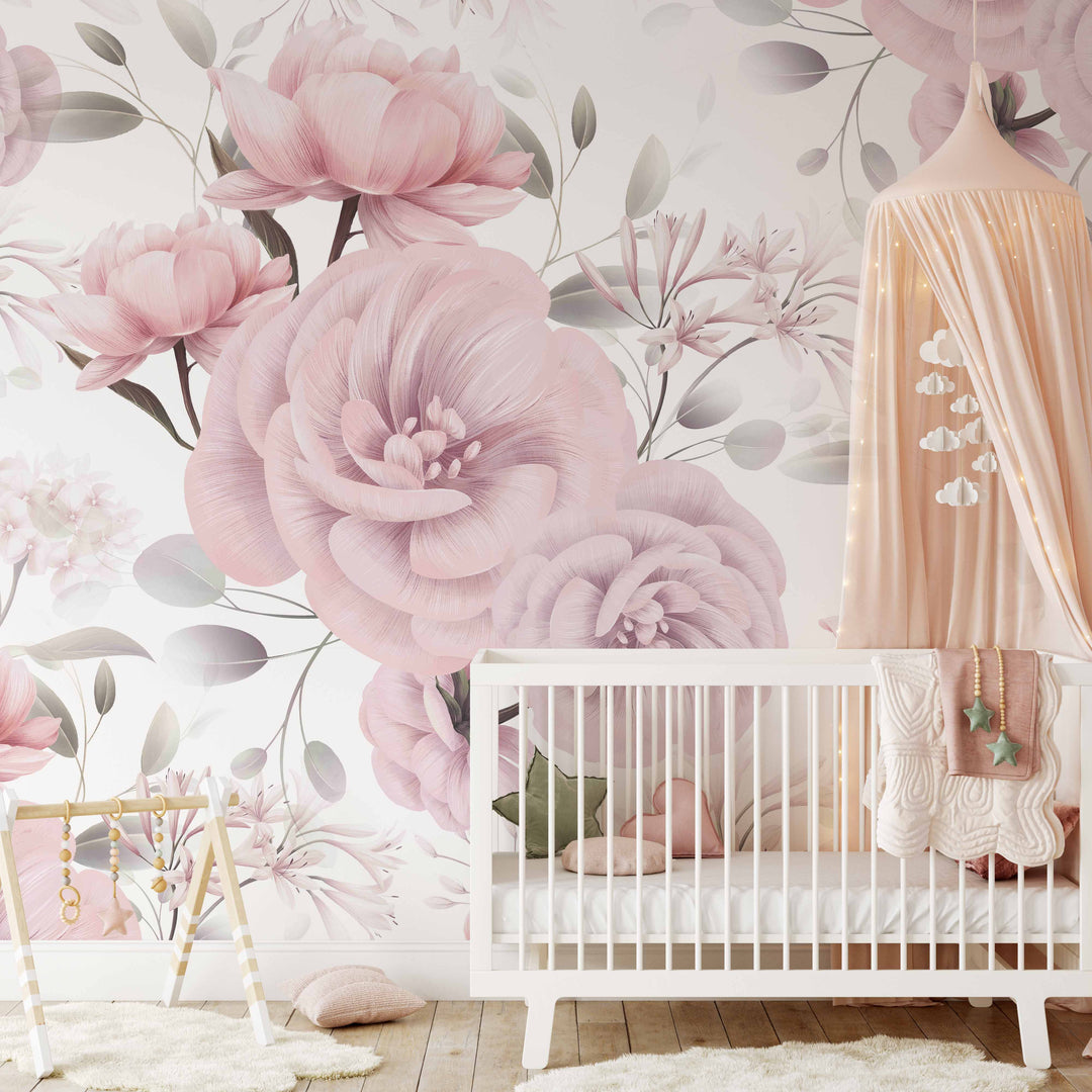 Blush Peony Garden Mural