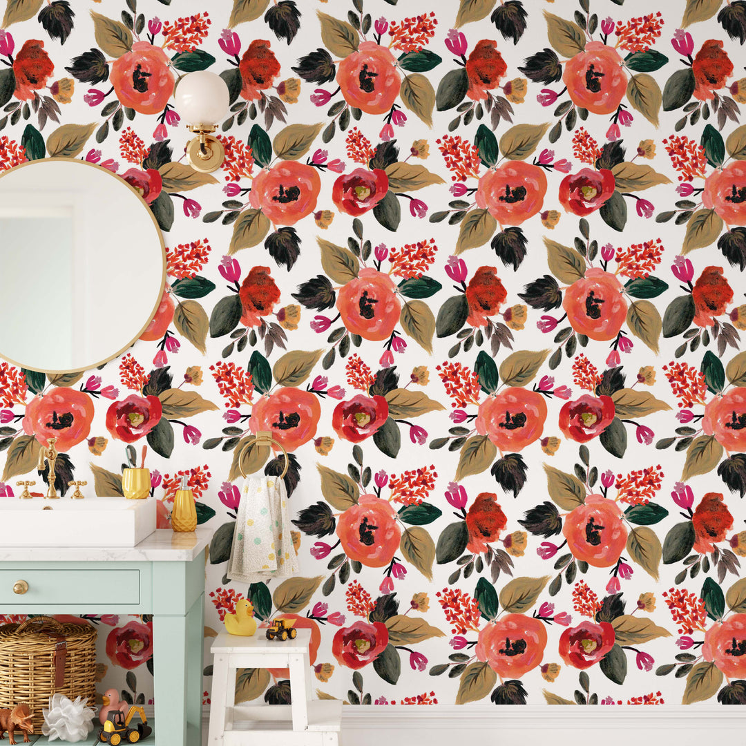 Floral Tropical Vibes Wallpaper