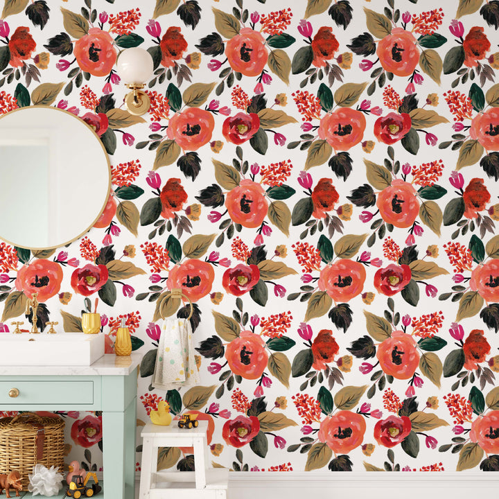 Floral Tropical Vibes Wallpaper
