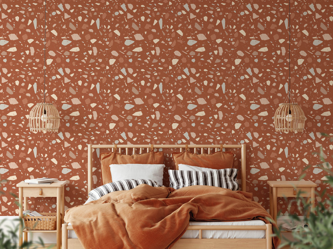 Terracotta Terrazzo Wallpaper