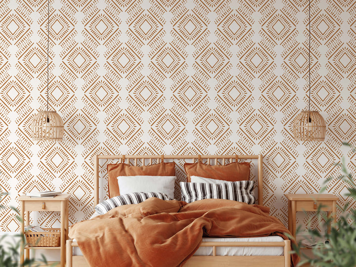 Terracotta Ethnic Wallpaper