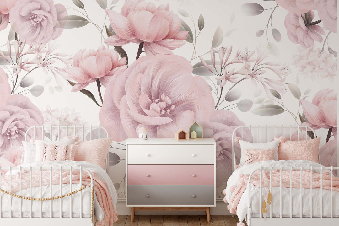 Blush Peony Garden Mural