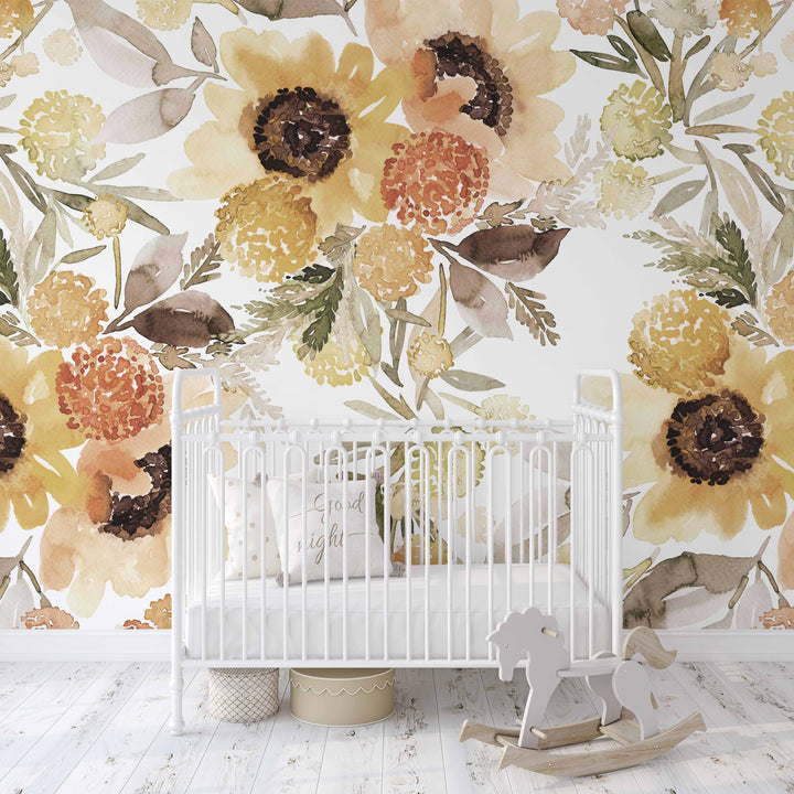 Sunflowers Watercolor Mural