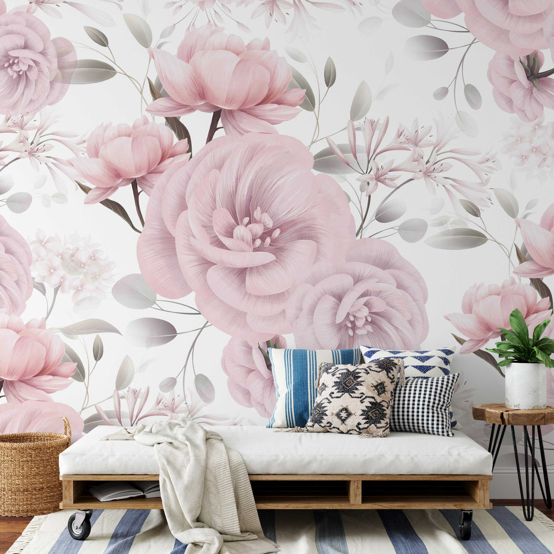 Blush Peony Garden Mural