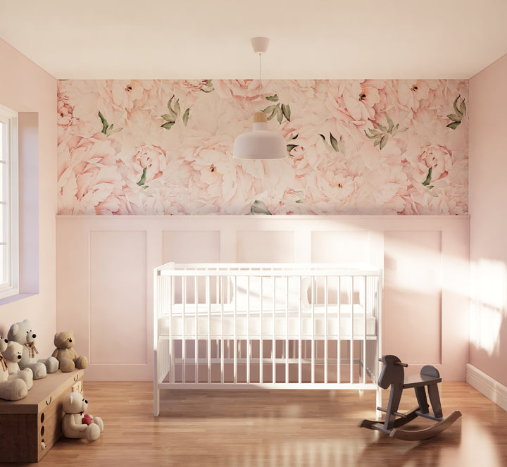 Mural preciosa peonía en rosa