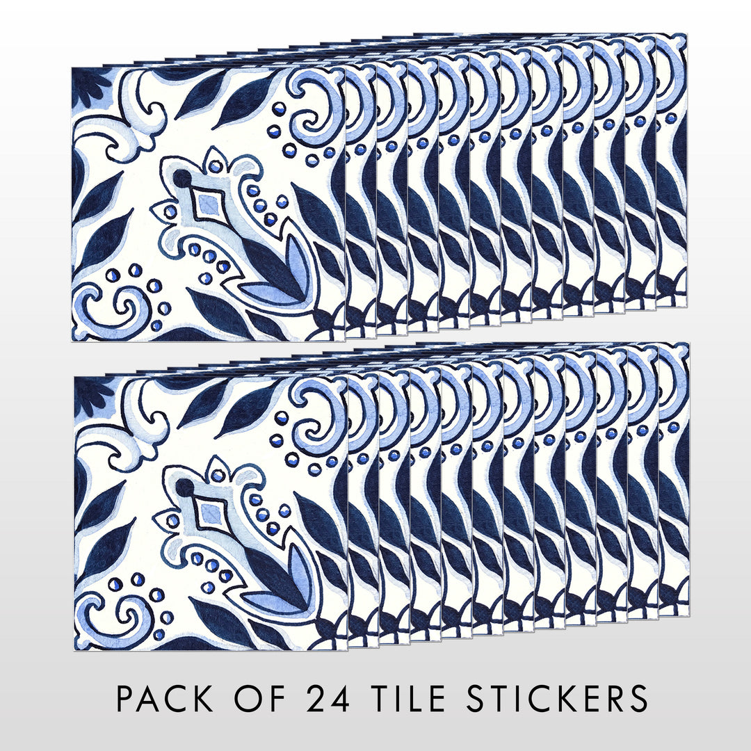 Indigo Tile Decal Vinyl Stickers Pack