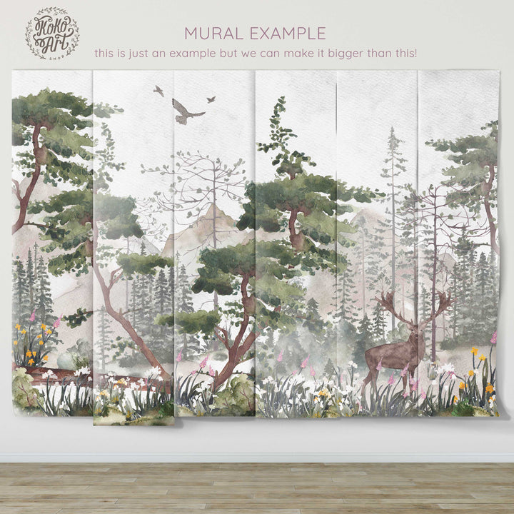 Mural del bosque primaveral