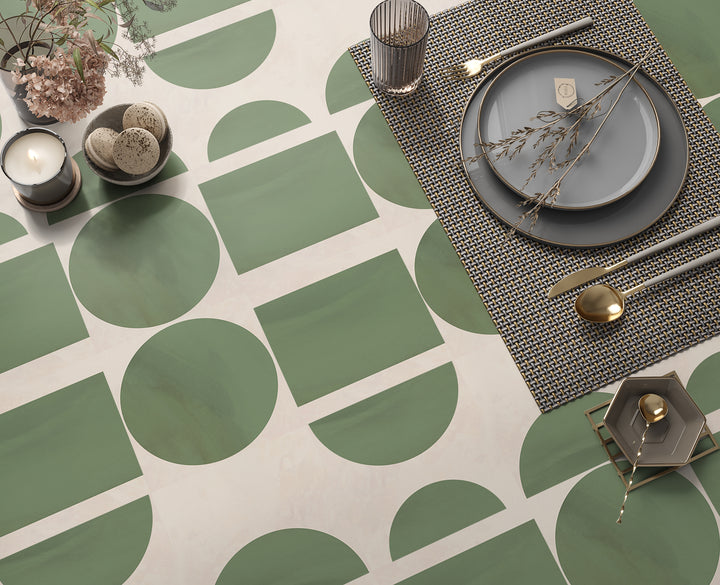 Paquete de pegatinas de vinilo con calcomanías de azulejos verdes boho