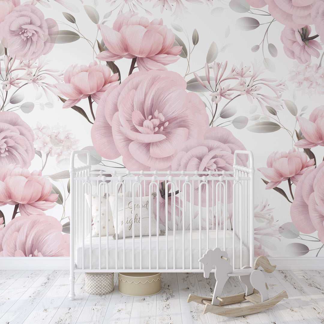 Blush Peony Garden Mural