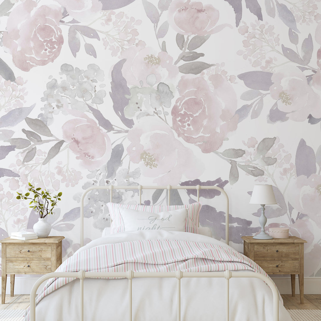 Ultralight Delicate Forest Floral | Peel and Stick Wallpaper | Koko Art Shop