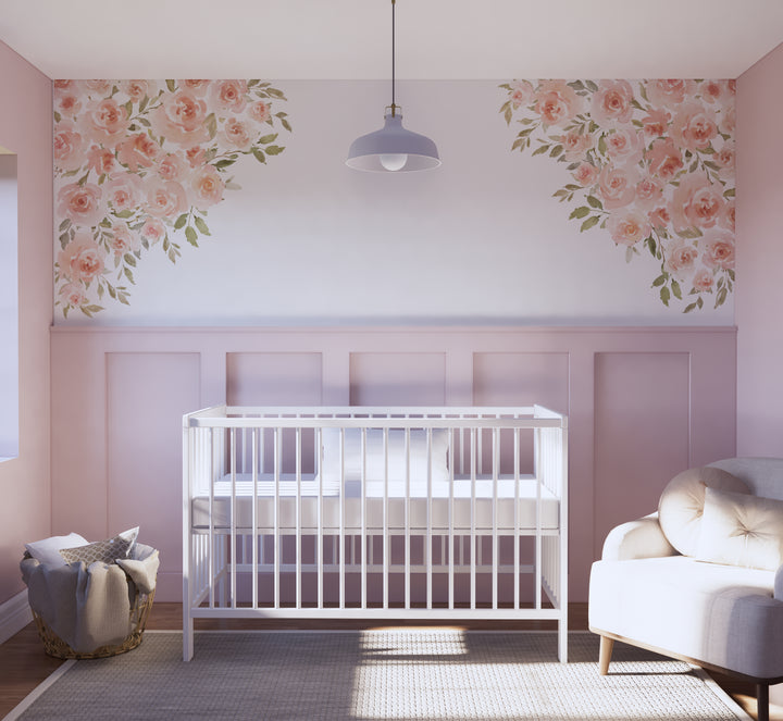 Blushed Roses in Corner Decals