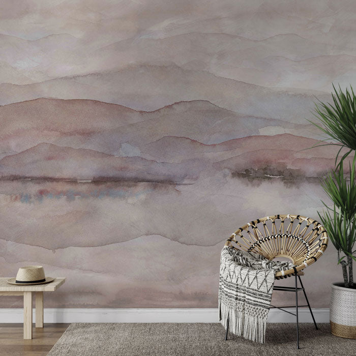 Foggy Mountains at Dusk Wallpaper Mural