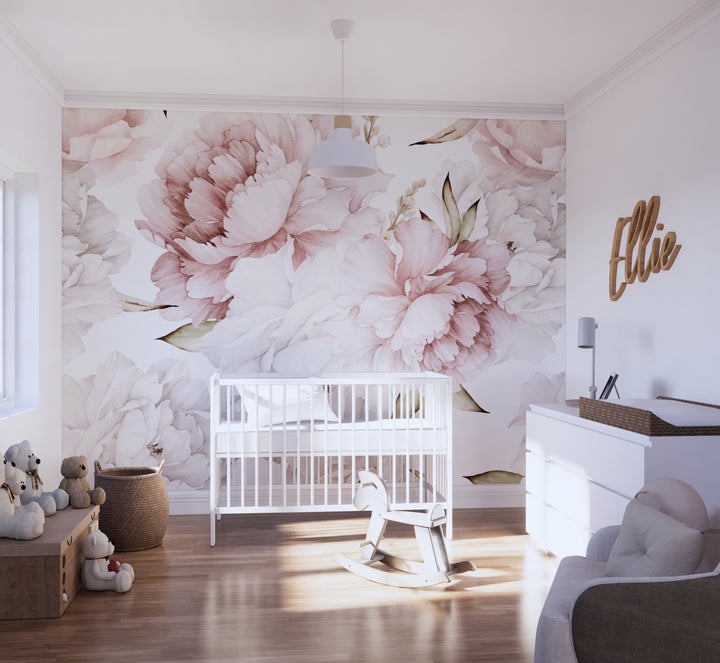 Sweet Pinky Peony Bouquet Mural