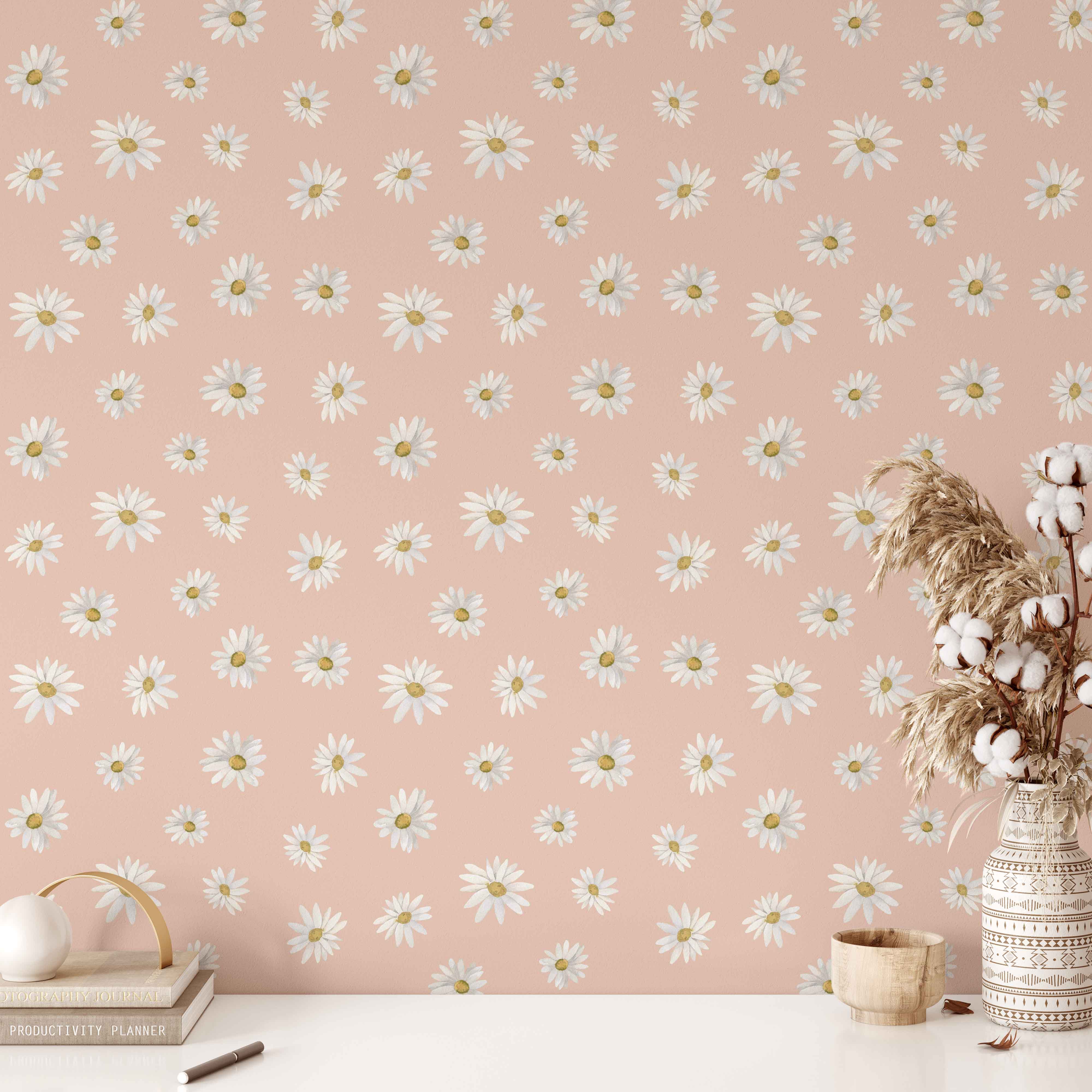Dainty Petal Wallpaper  Ochre  Luxe Walls  Removable Wallpapers