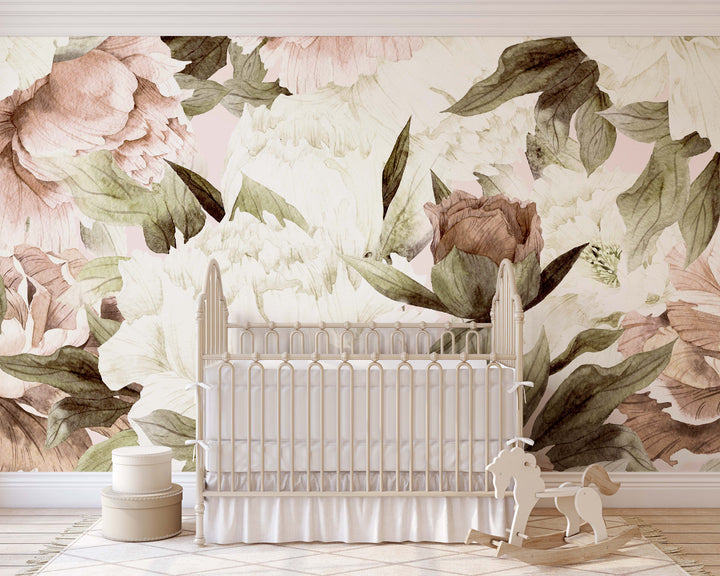 Aurora Wallpaper Mural in Blush