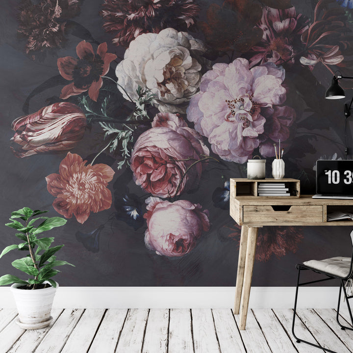 Dark Dutch Oil Paint Mural Wallpaper