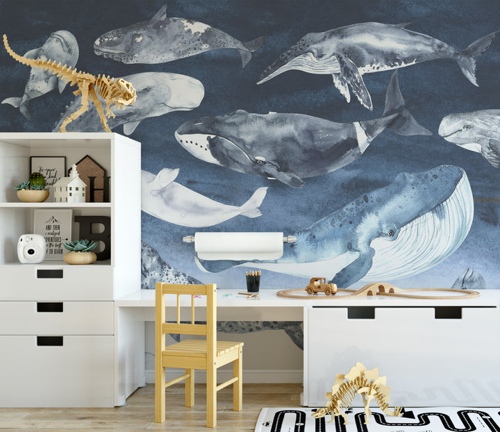 Whale Wallpaper Mural