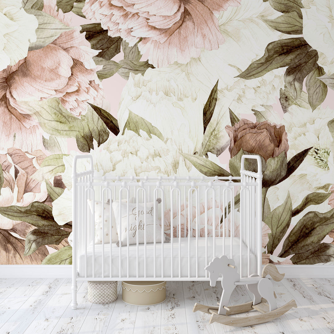 Aurora Wallpaper Mural in Blush