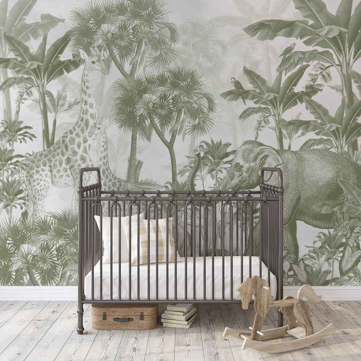 Antique African Jungle Mural