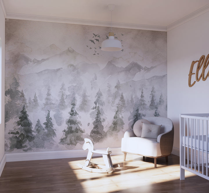 Watercolor Landscape Mural