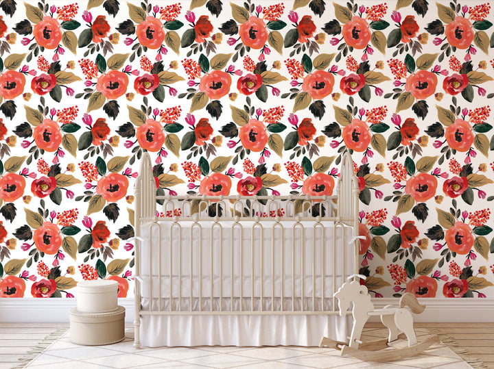Floral Tropical Vibes Wallpaper