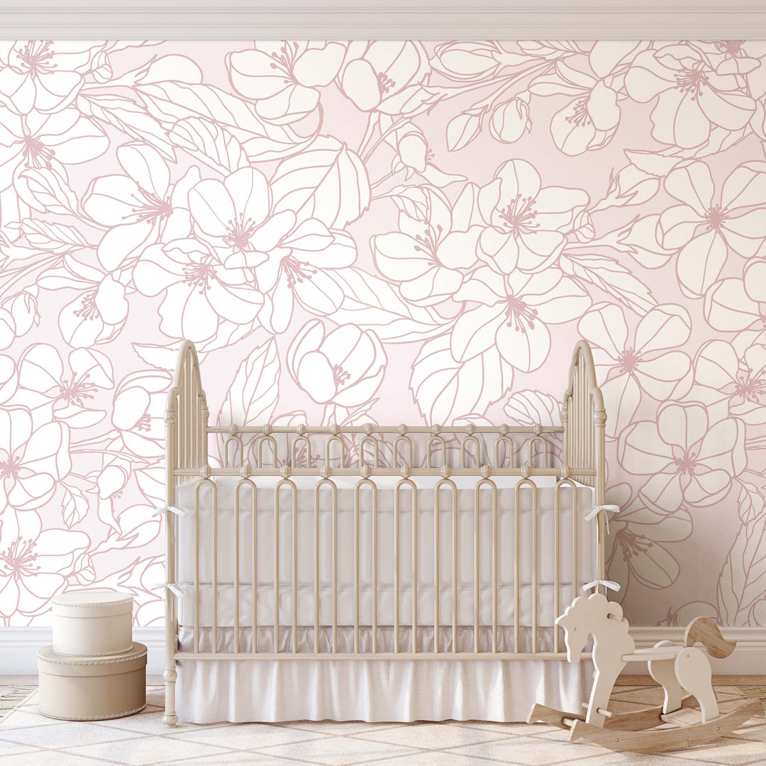 Blush Garden Mural Wallpaper