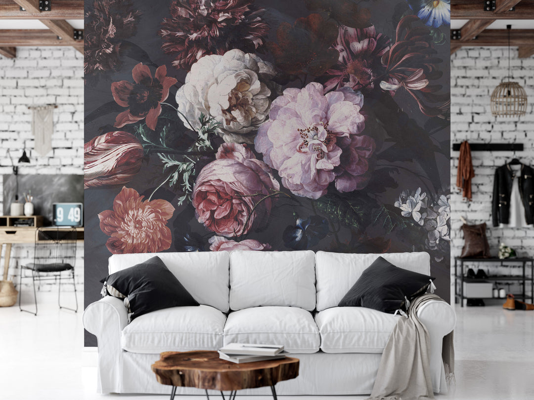 Dark Dutch Oil Paint Mural Wallpaper