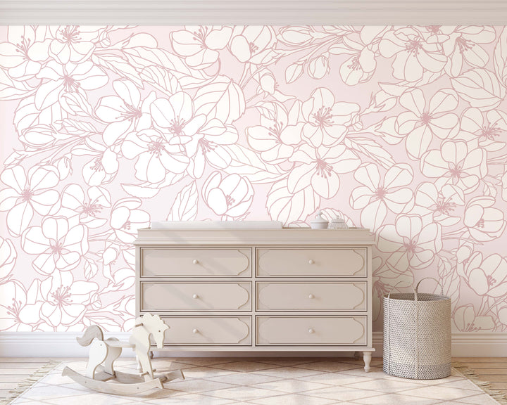 Blush Garden Mural Wallpaper