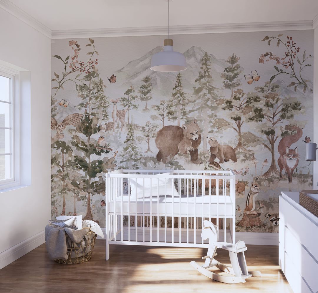 Cute Animals Forest Mural