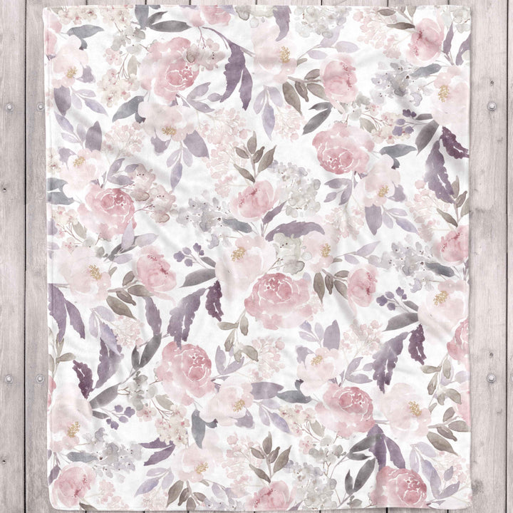 Delicate Forest Floral Minky Blanket